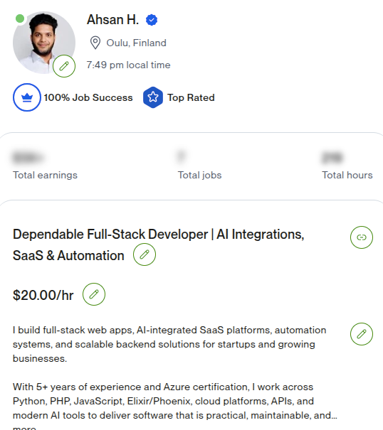Upwork Software Development preview
